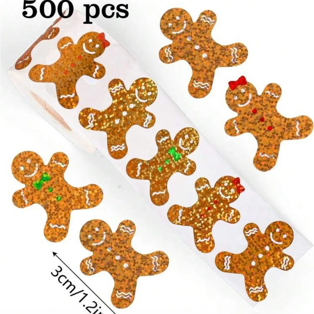 500 Festive Gingerbread Man Stickers